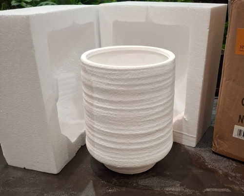 Bloom textured white - , vase