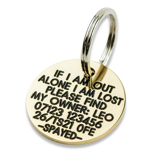 Deeply engraved solid brass