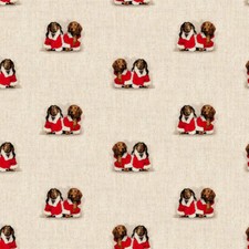 Dachshund christmas fabric - christmas,