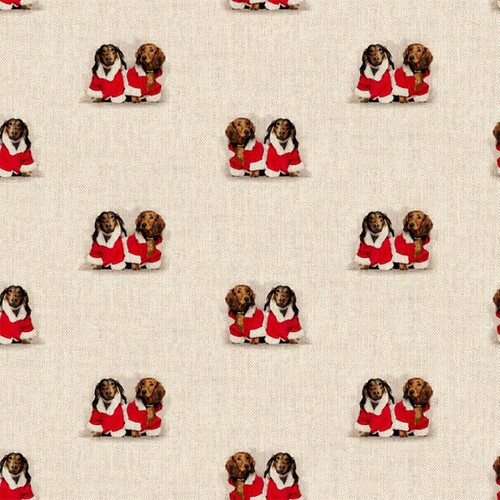 Dachshund christmas fabric - christmas,