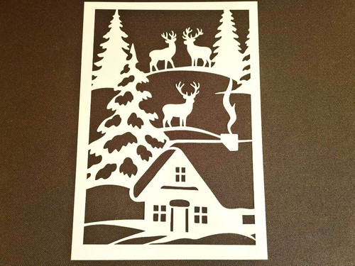 Christmas scene stencil - christmas,