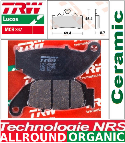 Rear brake pads - 2, mcb867