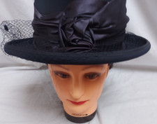 Ladies Vintage Hat Navy 'Dressage Riding' style Fashion Line Genevieve Louis VGC