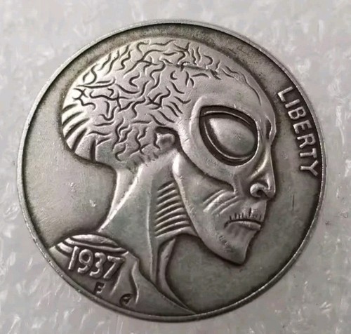 Buffalo nickel coin alien - buffalo,