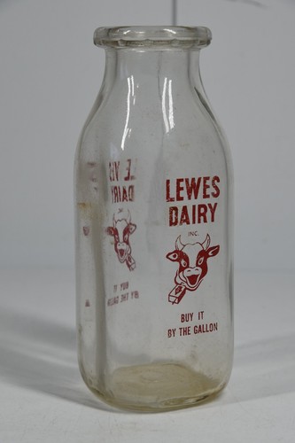 Vintage lewes dairy bottle - dairy,