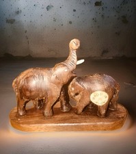 Hand Carved Hardwood Elephants