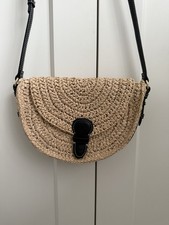 Zara Raffia Crossbody Bag with