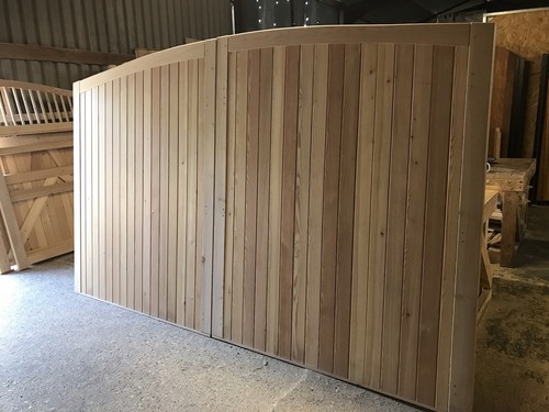 Wooden driveway gates - driveway,