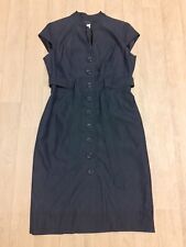 Sandra Darren Size 10 Dark Blue Sleeveless Shirt Dress
