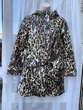 LEOPARD SHINY HOODED MAC / MACK / RAIN COAT SZ 8 FROM ATMOSPHERE /  FESTIVAL