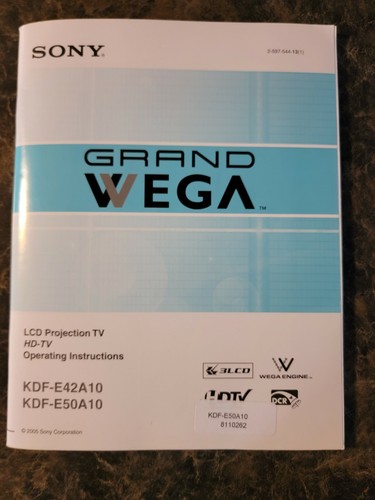 Sony grand wega kdf e42a10 - sony,