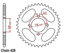 KR Sprocket 50T Pitch 428 for
