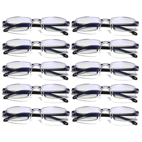 10pk mens rectangular - mens, rimless
