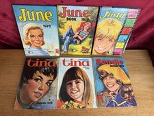 Vintage Annuals For Girls '70s June Princess Tina Jinty Sandy x6 unclipped