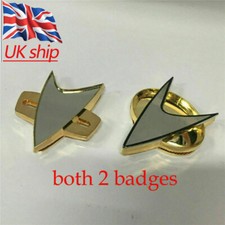 For The Next Generation Voyager Communicator Badge TNG Starfleet Brooch Pin 2PCS