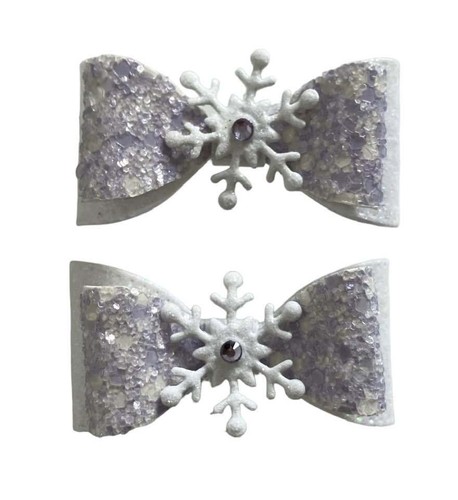 Pair christmas hair bows - christmas,