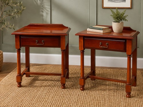 Pair mahogany style bedside - pair, of