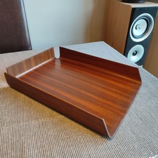 Vintage Mid Century Mallod Bentwood Teak Wood Filing Desk Paper Tray