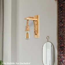 Rustic Wood Wall Light Hemp