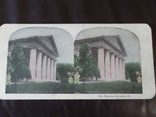 c. 1900 3d COLOUR STEREOGRAPH/ STEREOGRAM PHOTO CARD "The Mansion Arlington V.a"