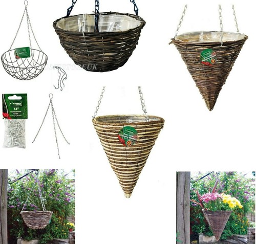 Wall hanging rattan wire cone - rattan,