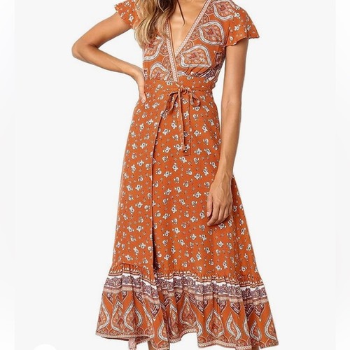 Maxi dress medium boho - boho, wrap