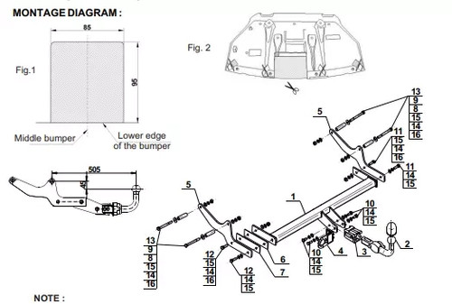 Detachable tow bar - detachable, renault