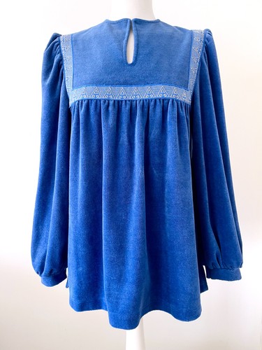 Vintage 70s royal blue velour - 70s,