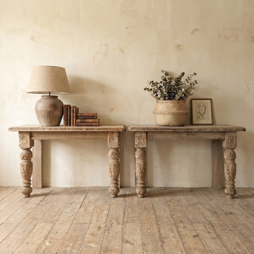 Pair victorian bleached - pair,