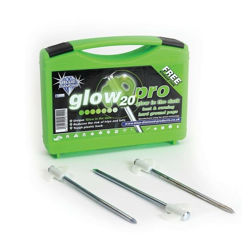 Blue diamond glow tent pegs - blue,