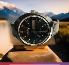 Vintage HMT 21 Jewels India Authentic Black Day/ Date GWO Men's Watch-Stunning