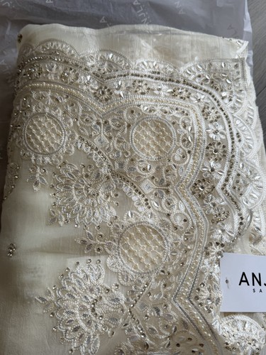 Anjla saree brand new ivory - brand,