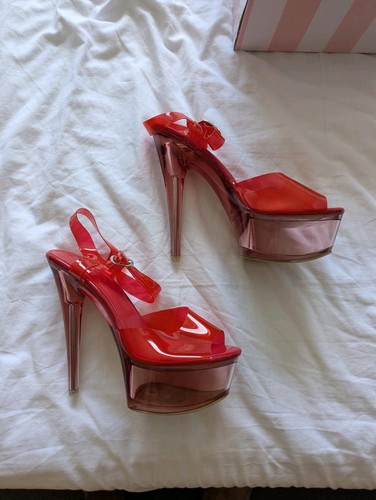 Red platform sandals 6inch - red,