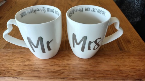 Mrs wedding mug set heart - wedding,