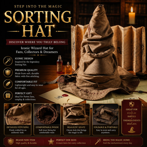Wizard sorting hat witch - sorting,