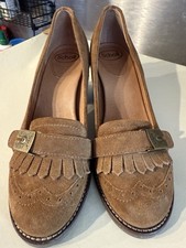 Scholl Brown Suede Court Shoes