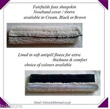 Faux Sheepskin Noseband cover sleeve head collar halter bridle various colours