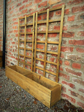 Large Planter with Trellises Wooden Box Trough Climbing Plant Privacy  Screen