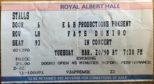 Fats Domino Royal Albert Hall 1990 ticket