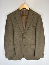 M&S Sartorial Size 38 Short Herringbone Tweed Sport Coat Blazer Jacket Pure Wool