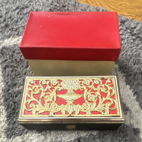 Red black gold - red/black/gold, leather