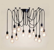 Spider Light 12 Heads LED Ceiling Light & IKEA Nittio Bronze Filiment E27 Bulbs