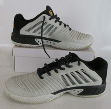 K-Swiss Men's White And Black  Tennis Shoe / Trainers Uk Size 8 Unboxed