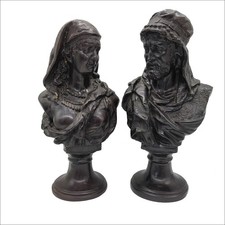Pair of Bronze Busts Arabesque