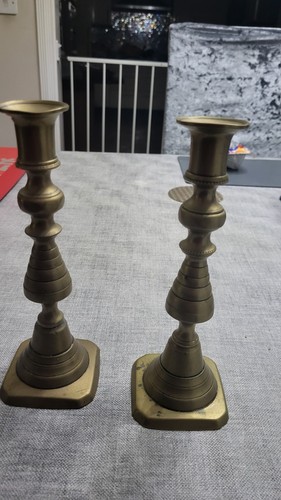 Pair antique georgian brass - antique,