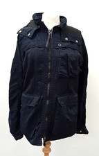 MA.STRUM Size M Women's navy Blue Multi Pocket Hooded Anorak / Coat. Pre Loved