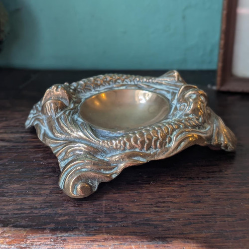 Antique art nouveau brass fish - antique,
