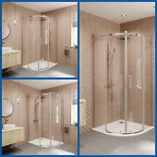 Offset Quadrant Shower Enclosure Frameless Walk In Corner Cubicle Tray & Waste