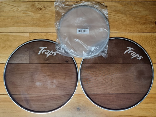 Three mesh drum heads for - , &