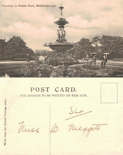 Vintage postcard fountain in - postcard,